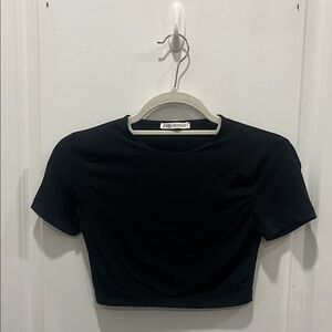 Zara Elegant Black Crop Top